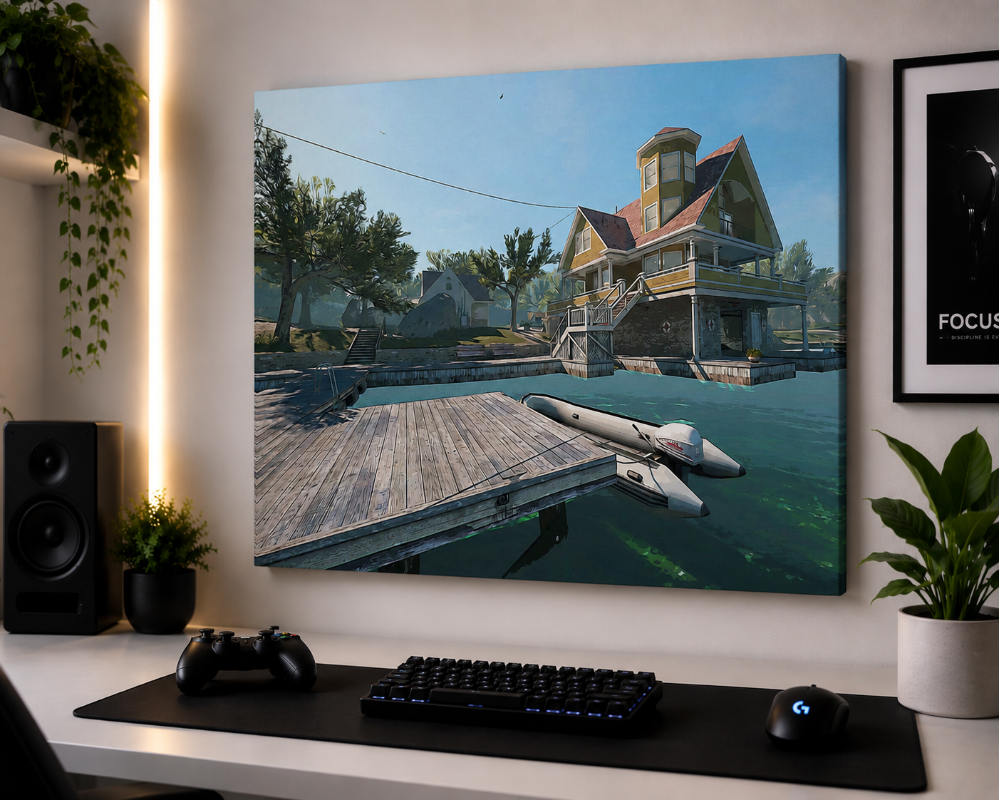 Canvas Painting "Lake House"